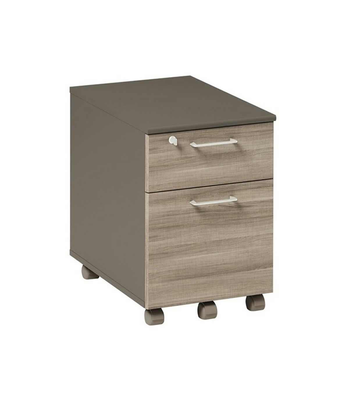 JAZZ - Caisson mobile 2 tiroirs avec roulettes - Marron foncé