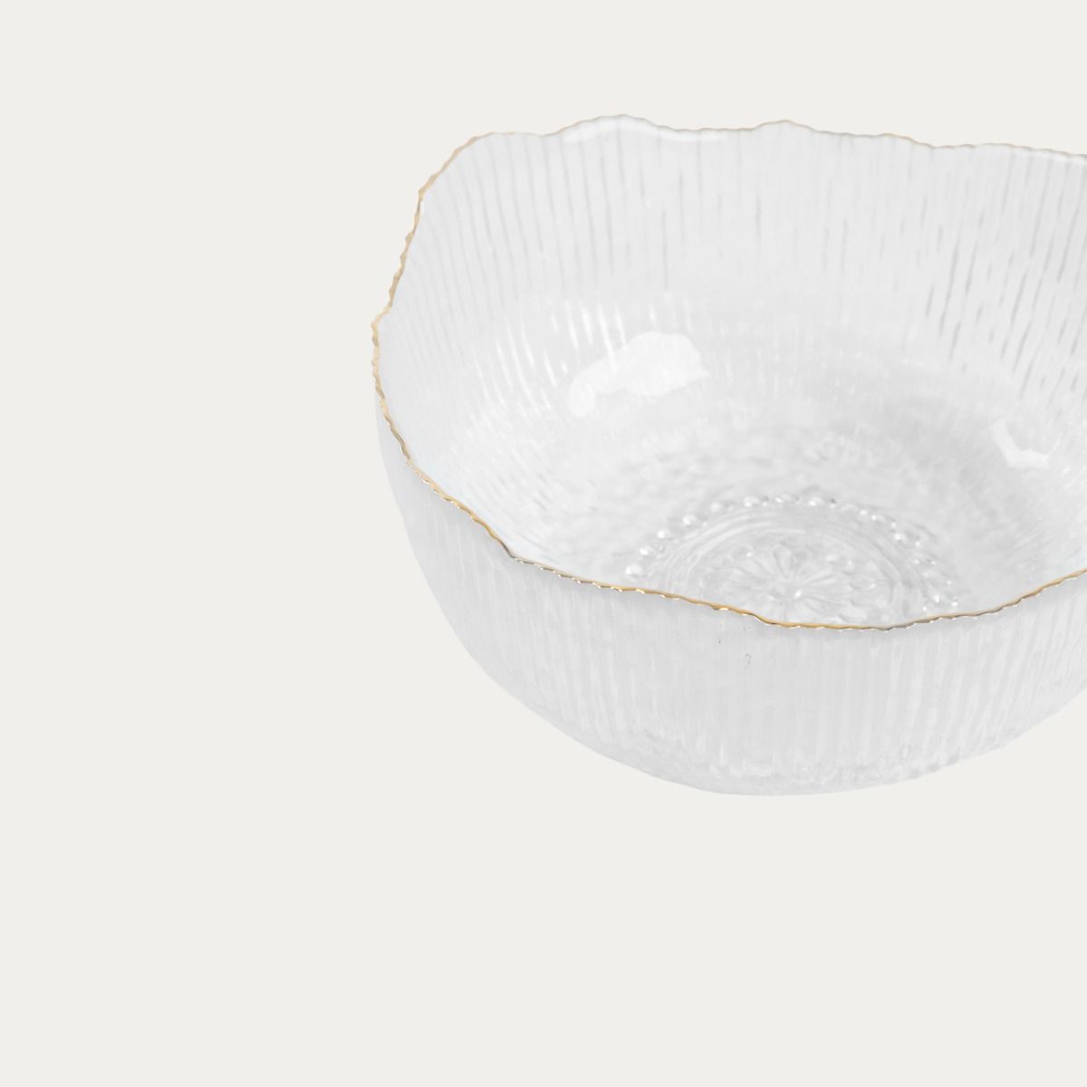 Miska APOLA ryflowana transparentna M 7,5 cm x 17 cm