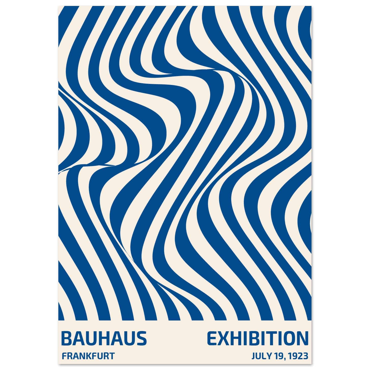 Artfulprints Poster Bauhaus - Exhibition Frankfurt blue  - A4 21x29.7 cm - Blauw