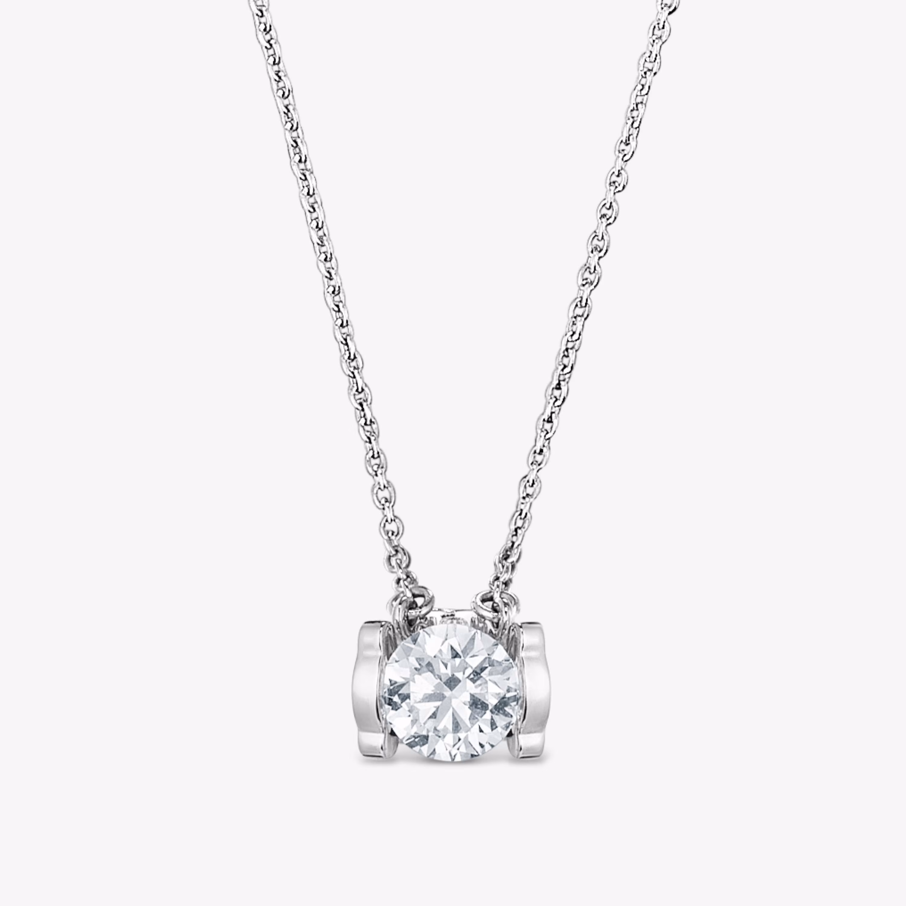 Gargantilla de platino con diamante talla brillante creado en laboratorio 0,50 ct Sweet Diamonds LGD