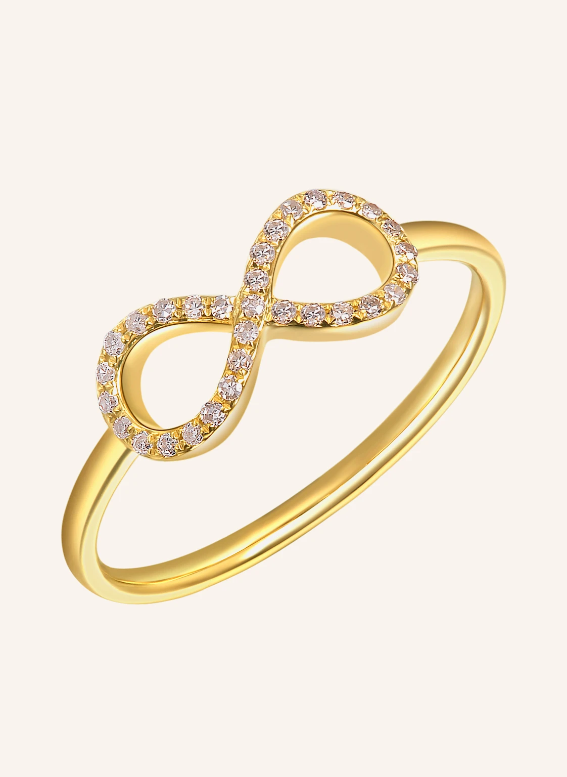 Leaf Ring INFINITY aus 18 Karat Gelbgold mit Diamanten