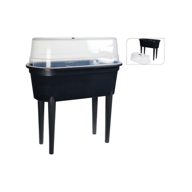 Mini serre sur pieds avec couvercle anthracite 77 x 40 x 83 cm