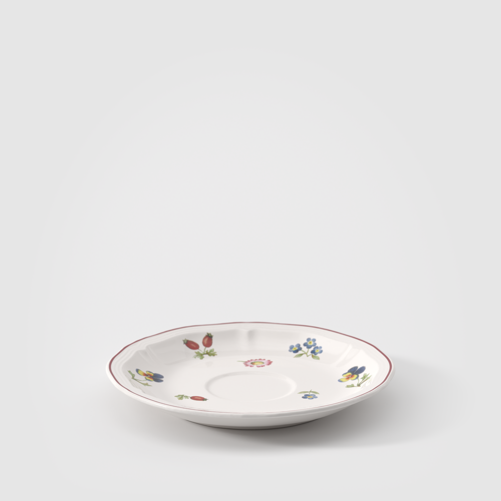 Petite Fleur Coffee cup saucer - White, 5.8'', Premium Porcelain