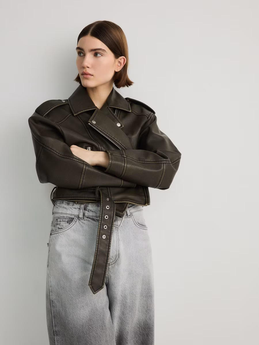 Faux Leather Biker Jacket