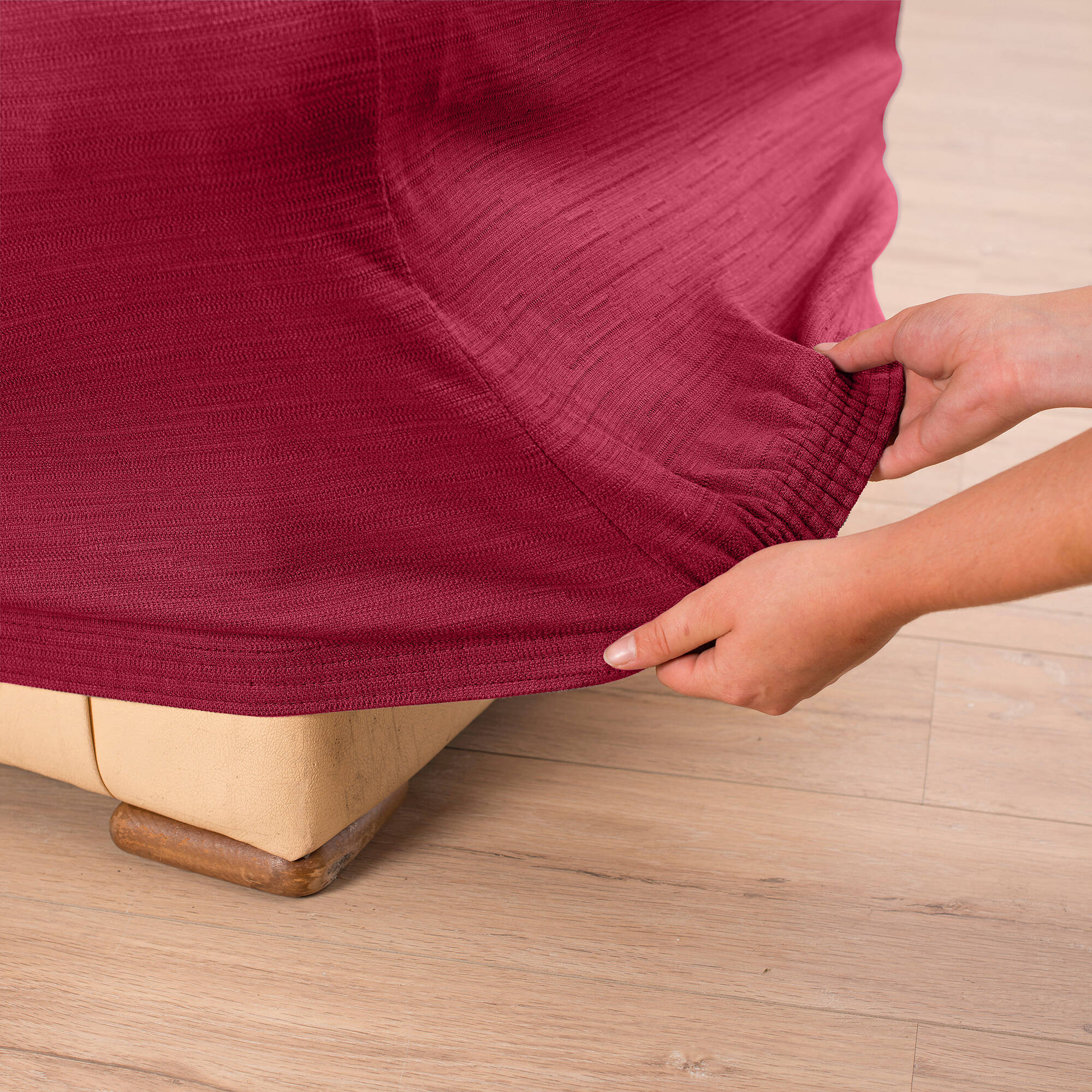 Housse extensible unie canapé fauteuil accoudoirs