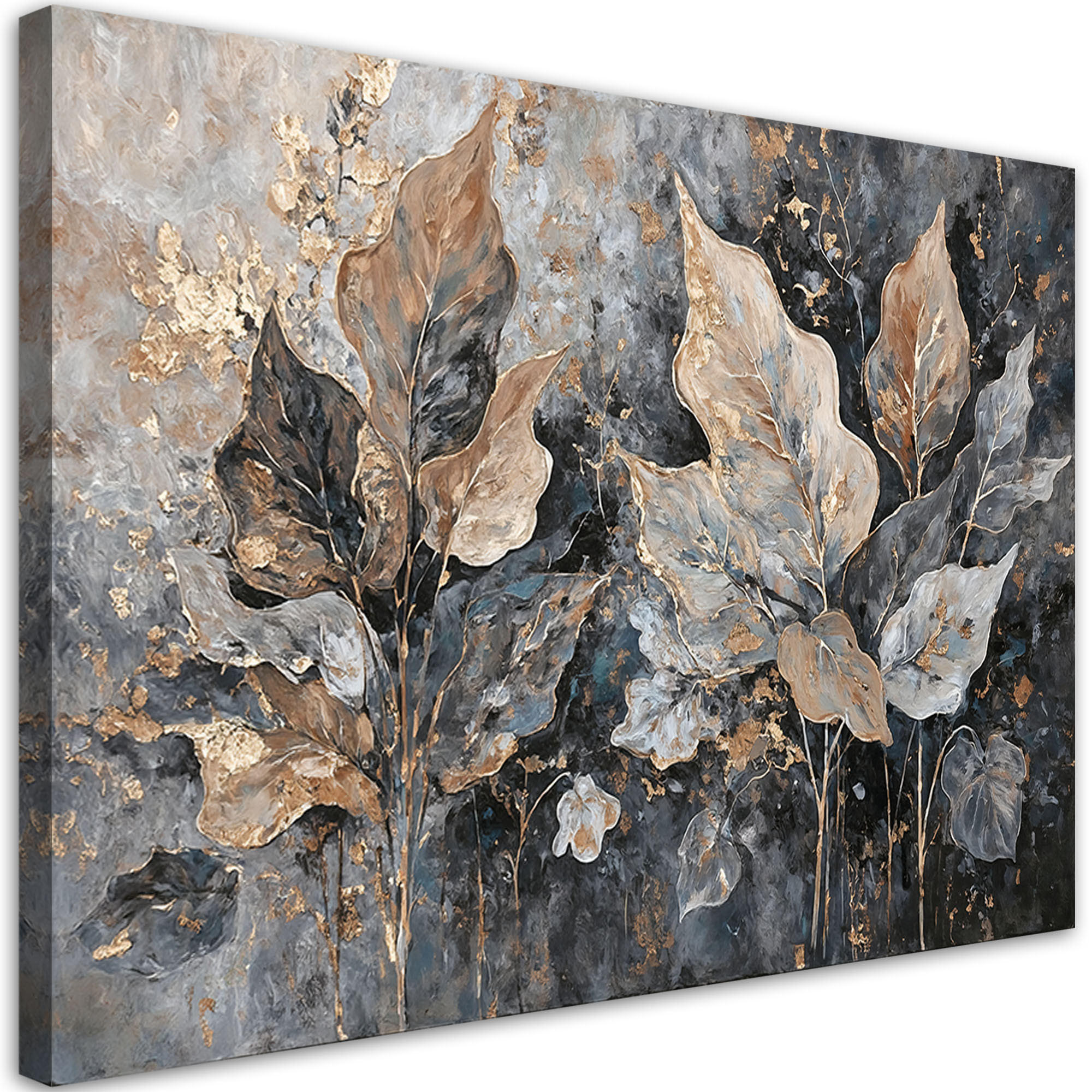Feeby Obraz na płótnie, Liście W Stylu Glamour 60x40