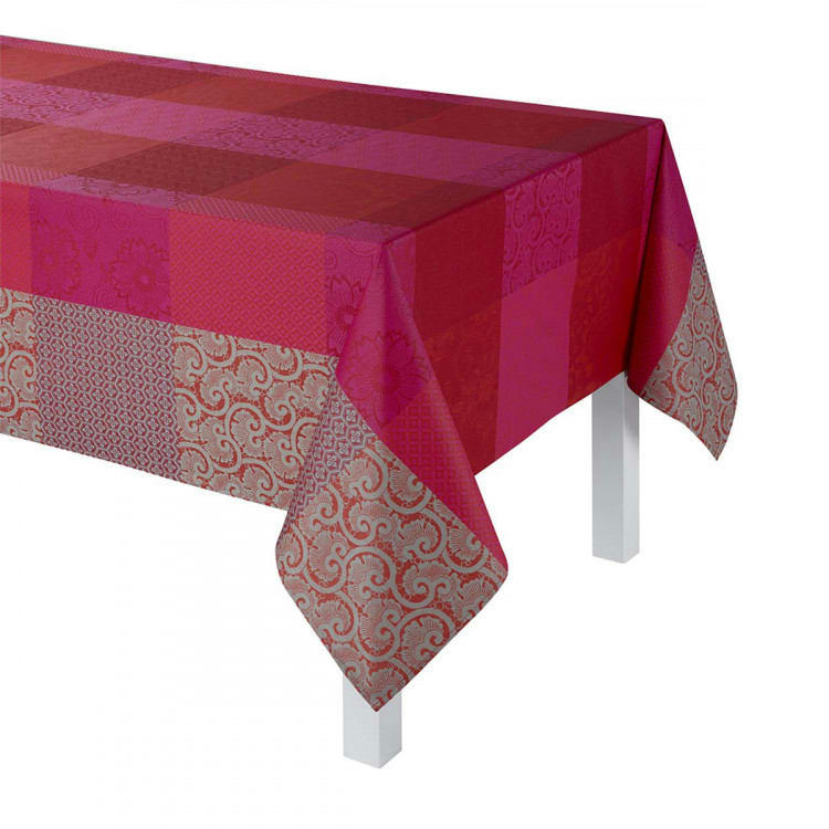 FLEURS DE KYOTO - Nappe en coton cerise 150 x 220