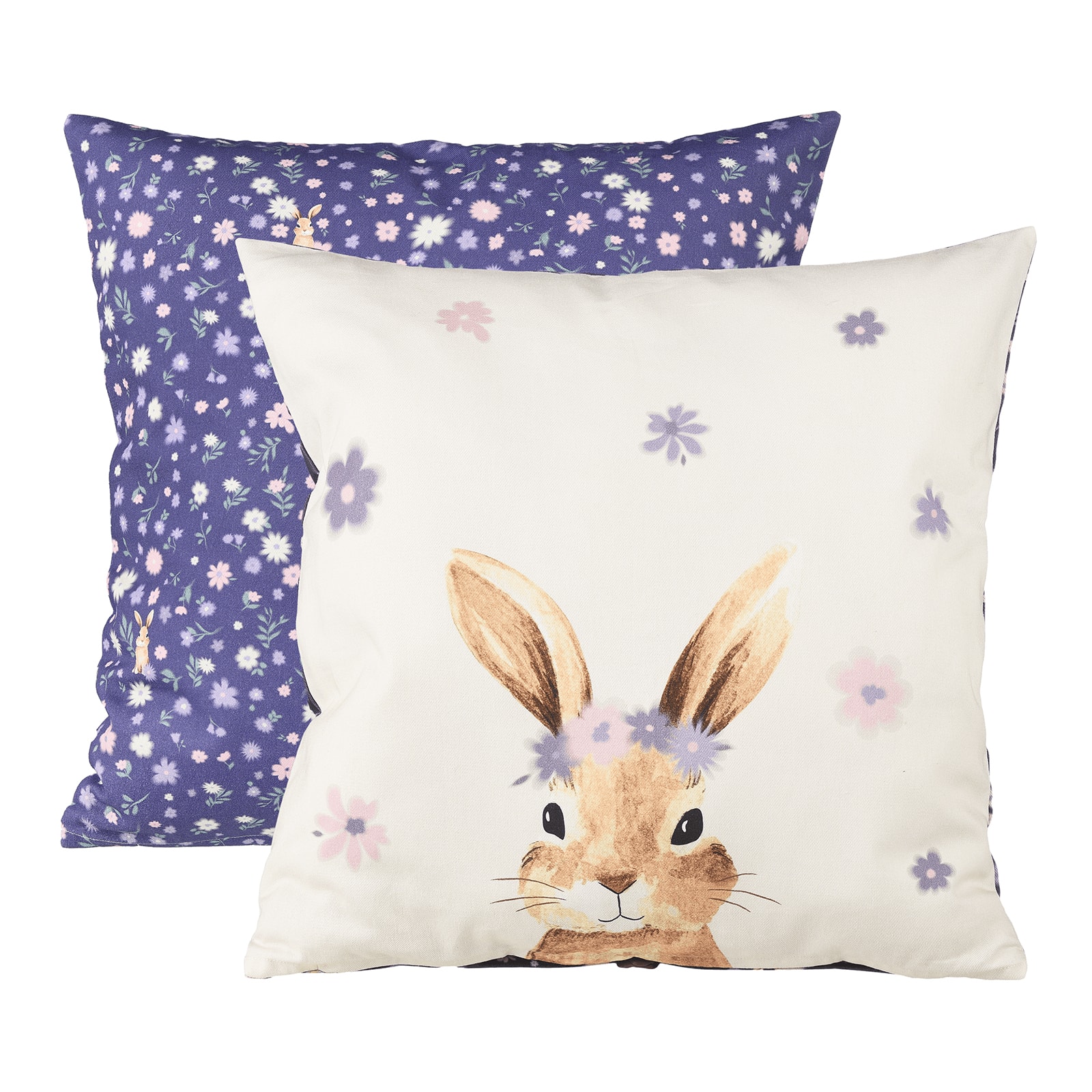 Wende-Kissenhülle Hase Hanni Blau,L 450 x B 450 mm