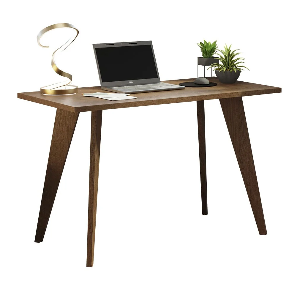 Madesa Modern Office Desk 47 Inch Computer Home Table Utility Study Workstation Sleek Wooden Unit 47 Inch - Brown