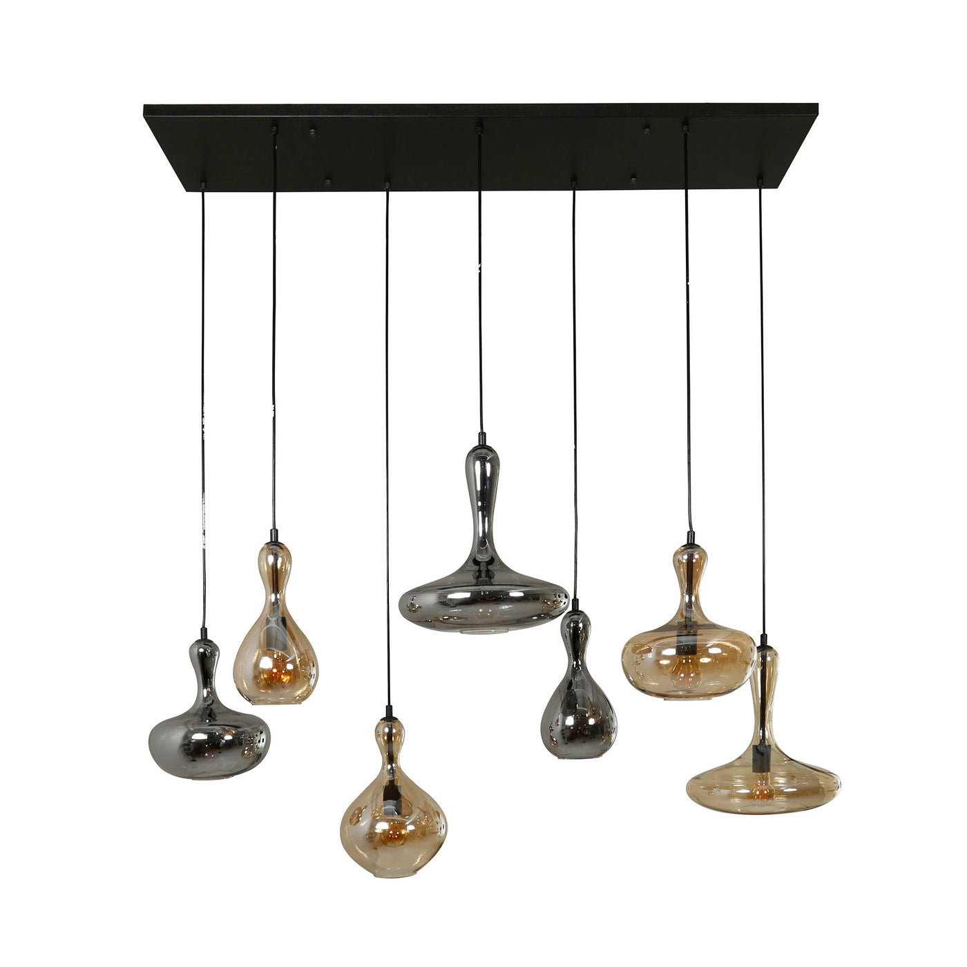 Giga Meubel Hanglamp Karaf Artic - Zwart Glas - 145x50x150cm