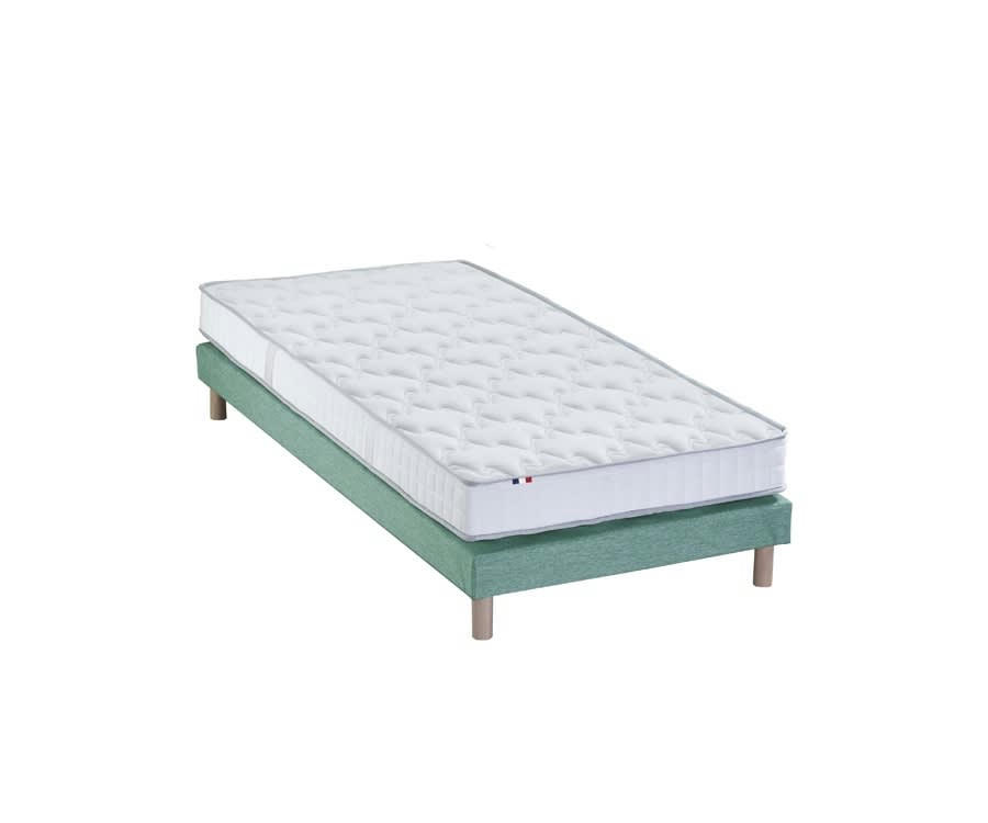 ENSEMBLE CIRRUS - Ensemble matelas mousse sommier vert 90x190