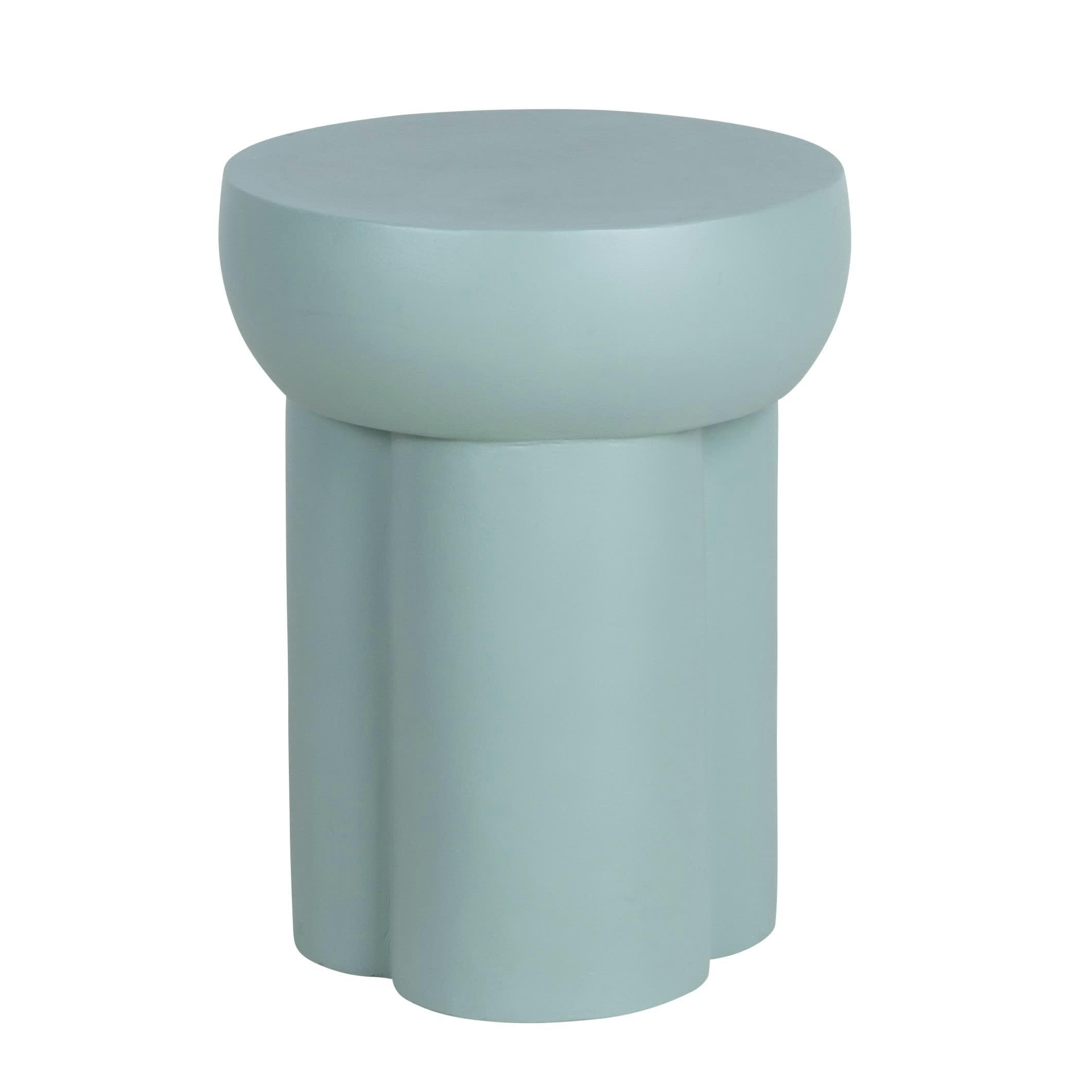 KYLE - Bout de canapé en ciment bleu vert