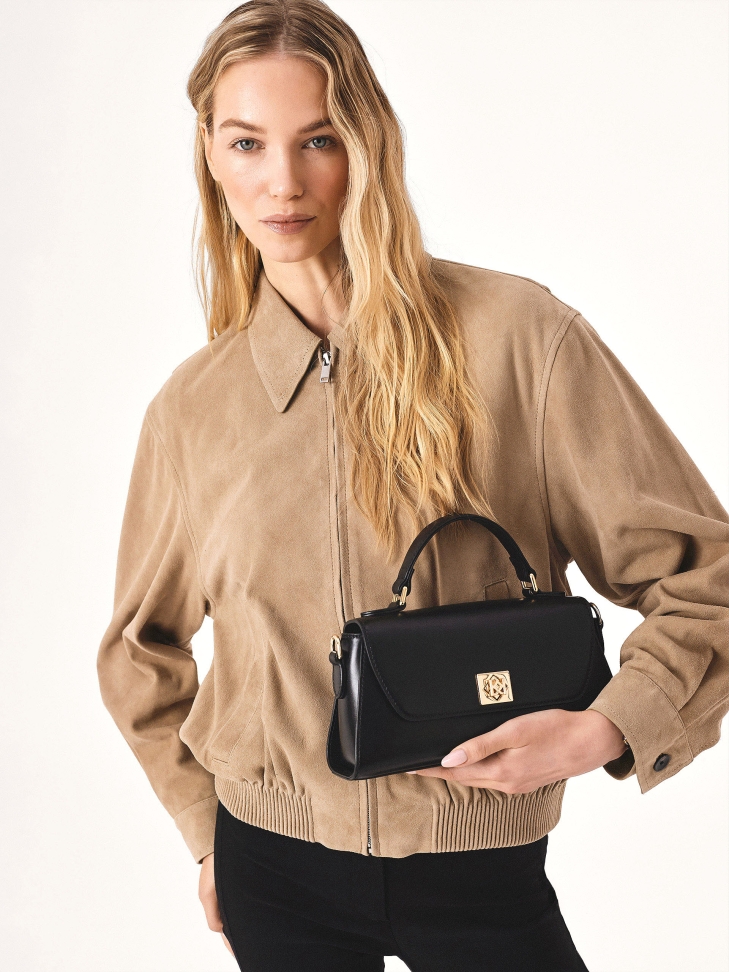 Elegant black handbag with handle