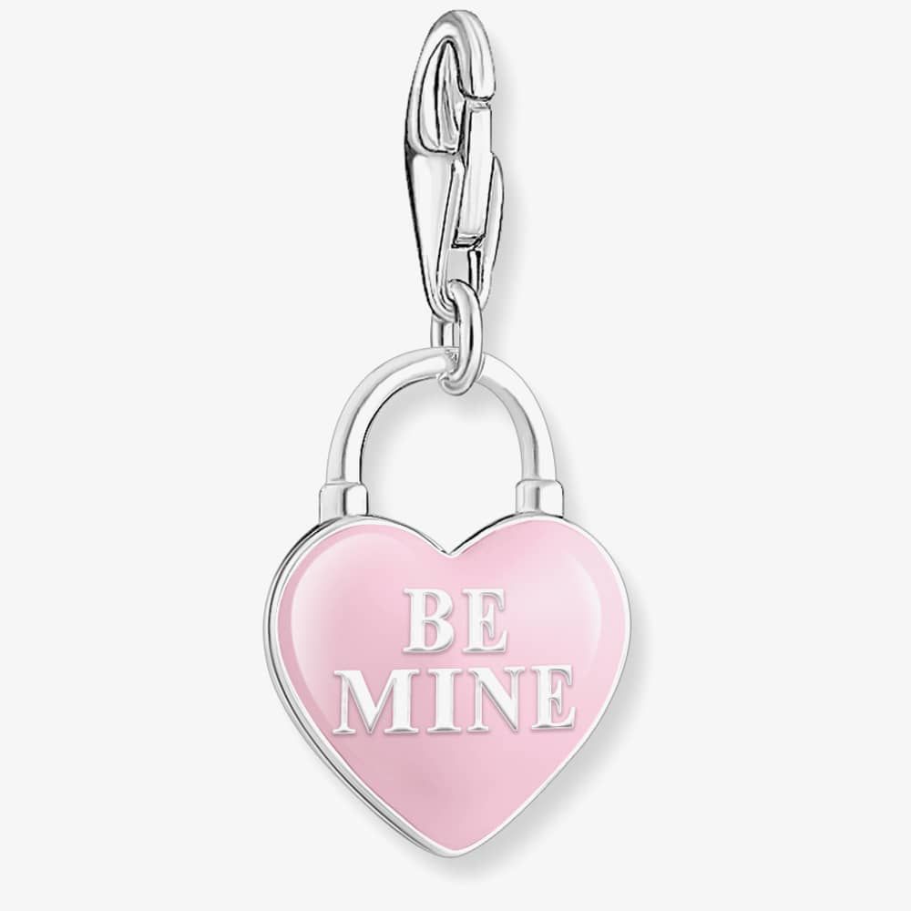 THOMAS SABO Pink Enamel Be Mine Heart Padlock Charm 2071-691-9