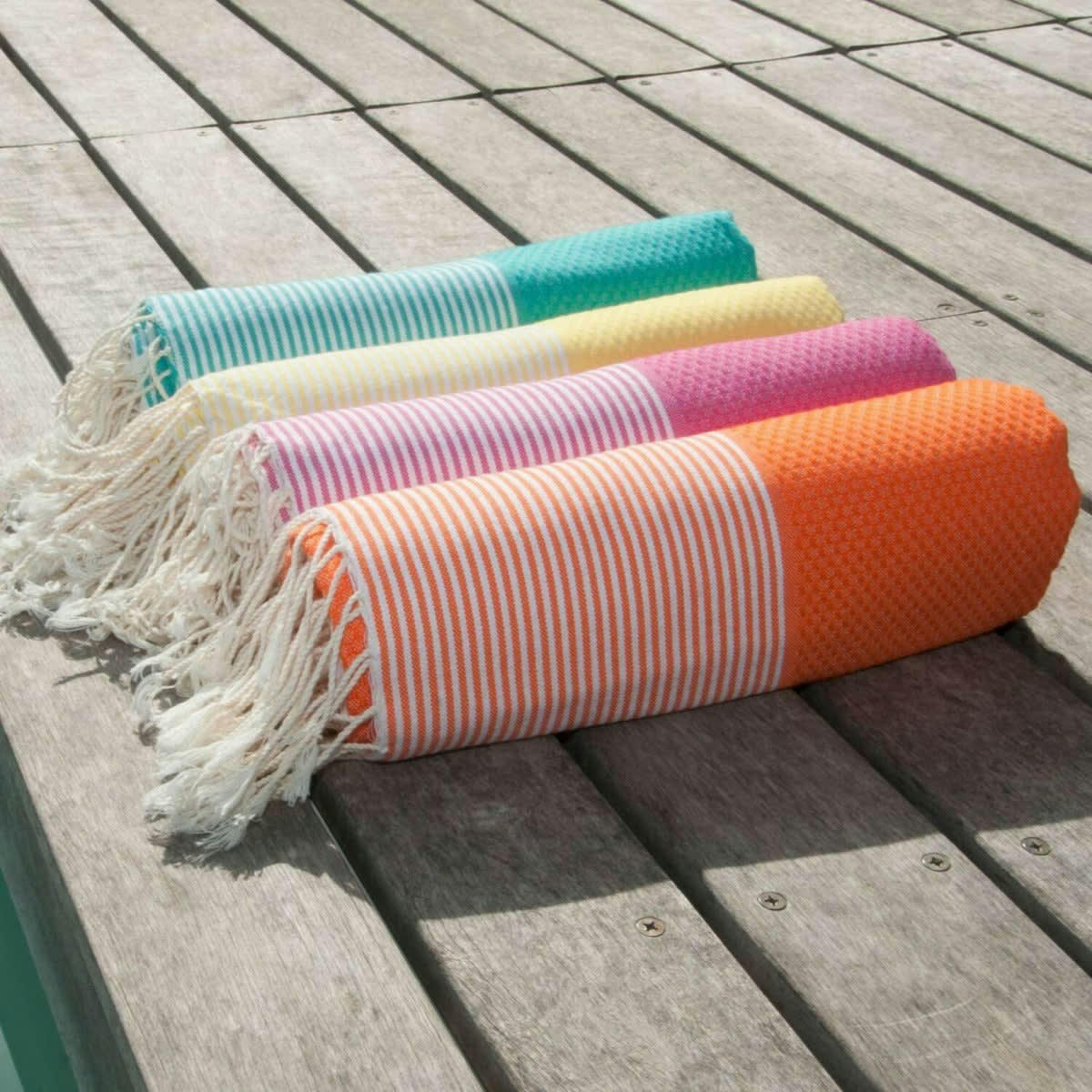 IBIZA - Fouta coton  100x200 orange mandarine