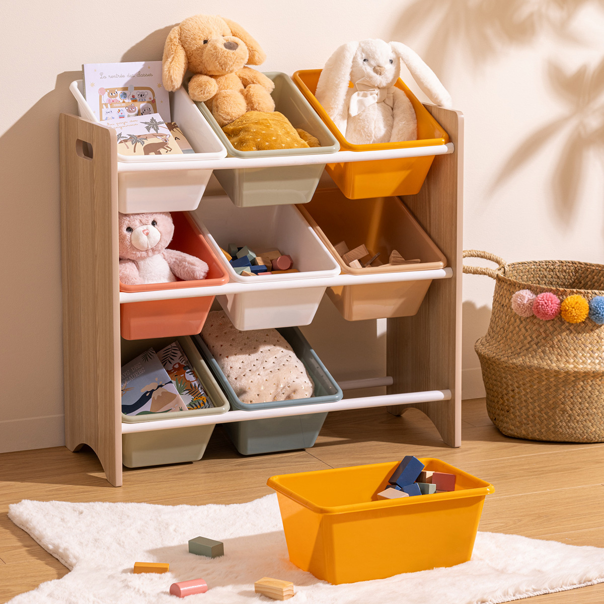 Kids' "Iduna" storage furniture Multicoloured, 9 bins