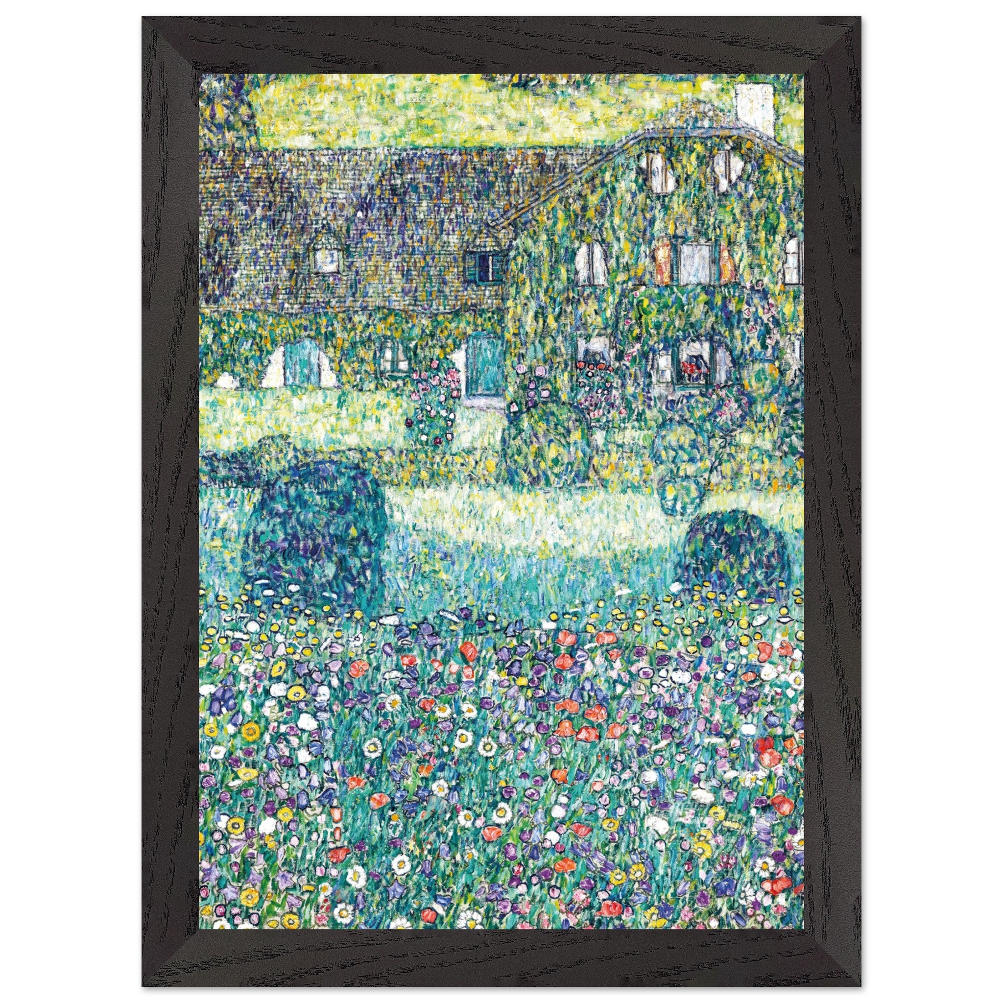 Artfulprints Poster met Lijst Gustav Klimt - Country house by the Attersee  - A4 21x29.7 cm - Donkergroen