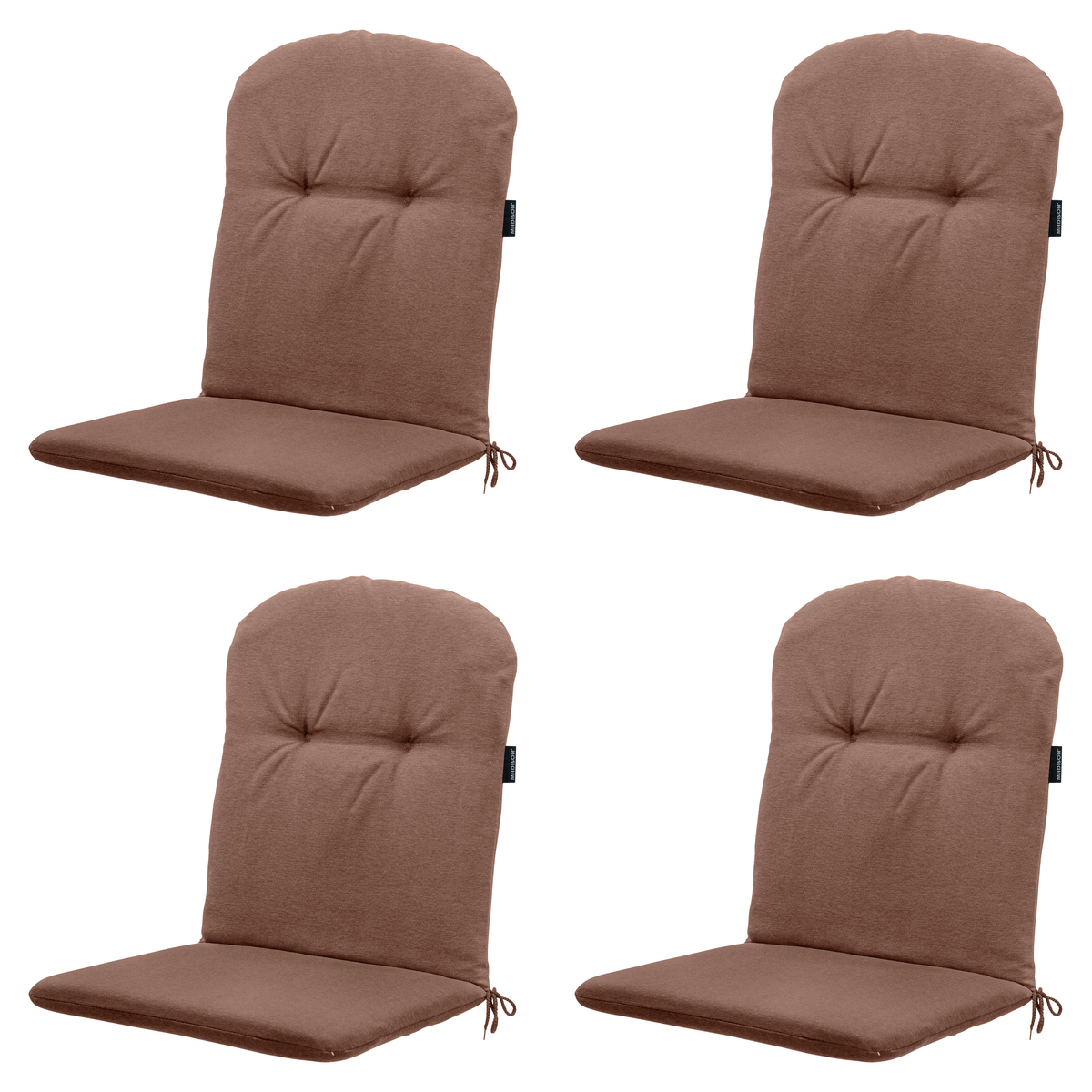 Madison kuipstoelkussen hoge rug Panama - bruin - 96x45x3,5cm - set van 4