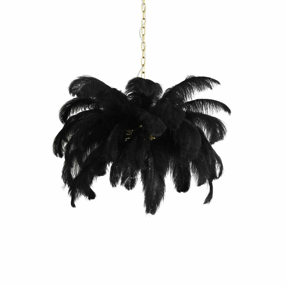 Light & Living hanglamp Feather - zwart - Ø80cm