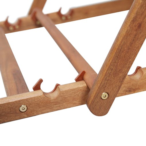 NNEVL Folding Beach Chair Fabric and Wooden Frame Grey