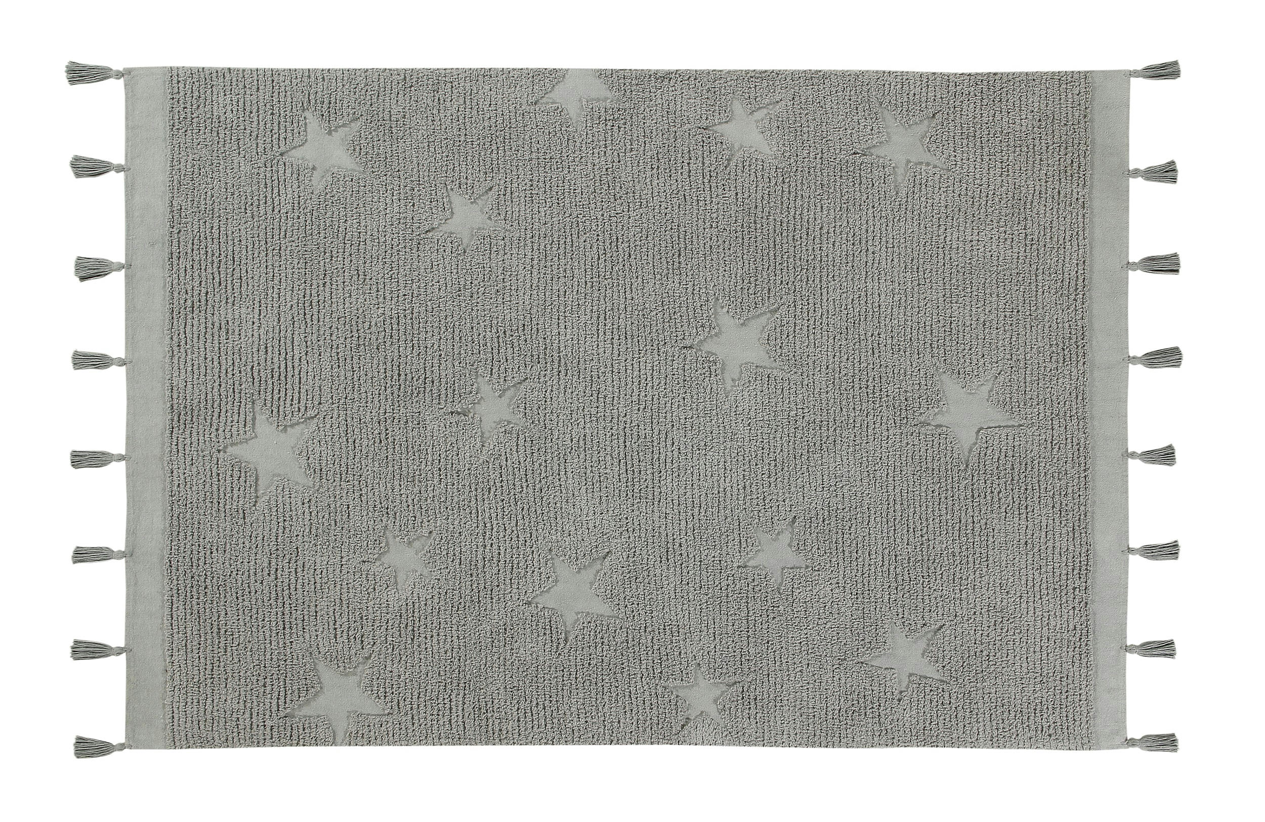 STAR - Tapis coton motif star gris 120x175cm