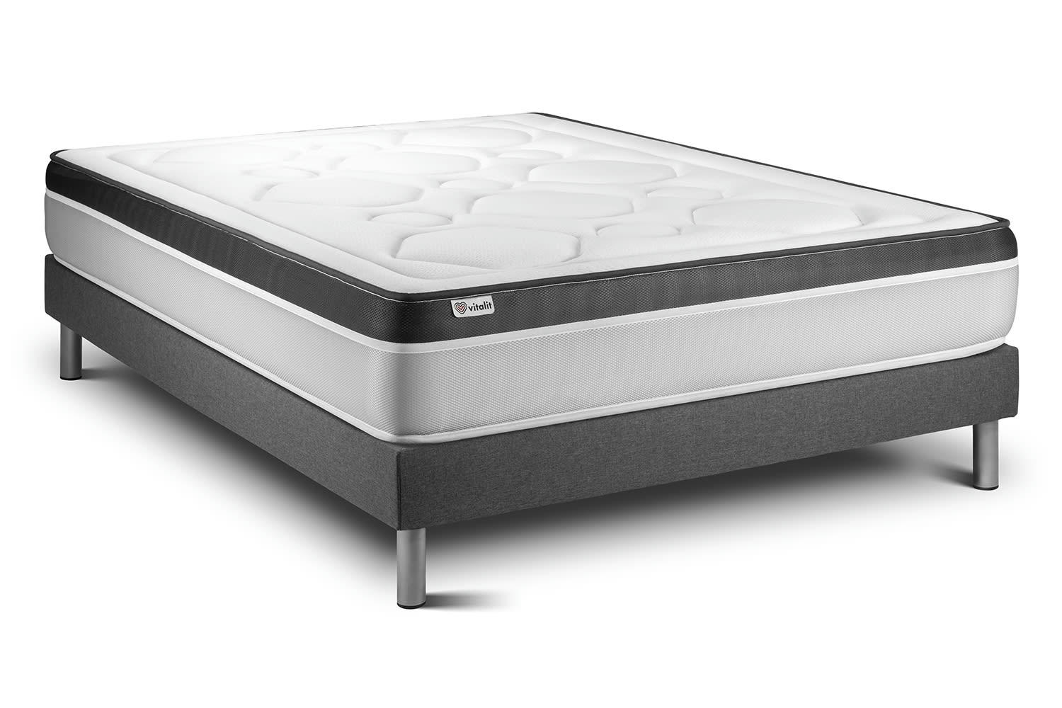 VITAL ERGO - Ensemble Mousse  à mémoire de forme 200x200cm kit Gris