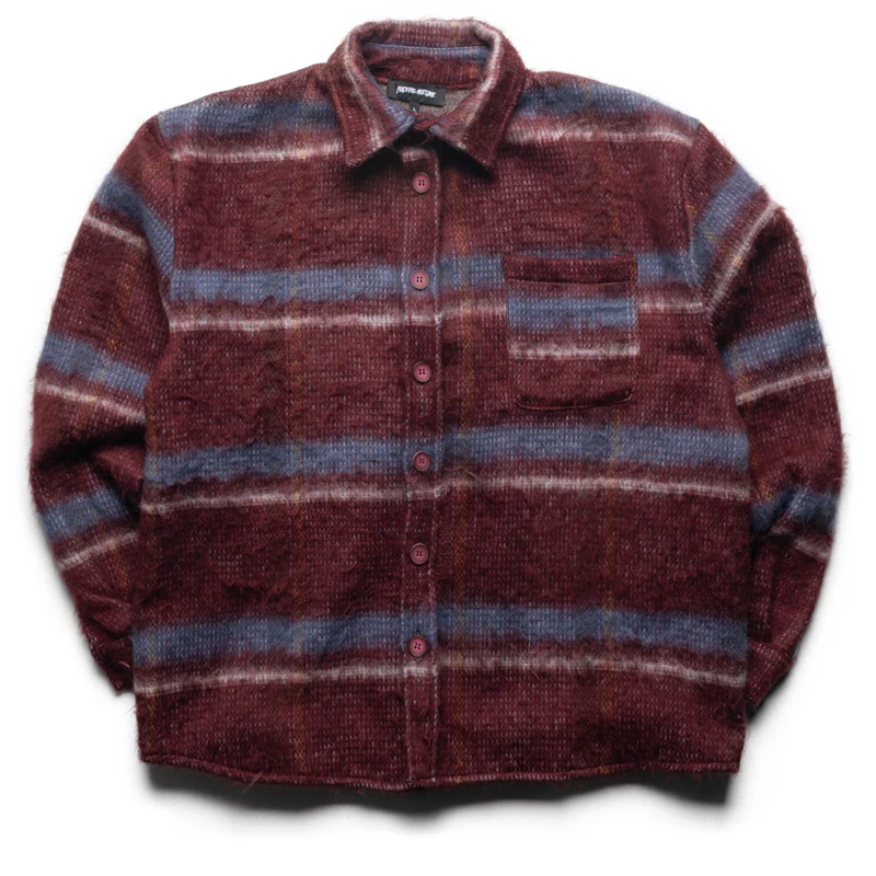 Fucking Awesome Color Wash Oversized Flannel - Maroon