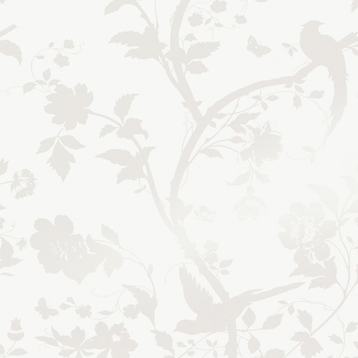 Laura Ashley Vliesbehang - Oriental Garden Pearlescent White - 10mx52cm