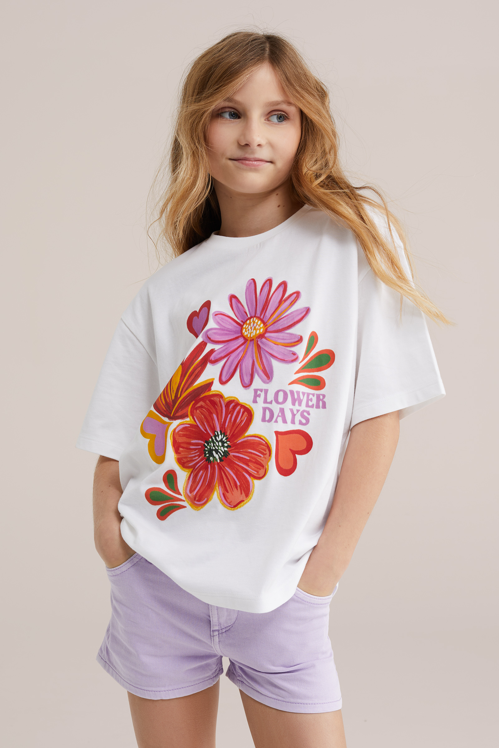 Meisjes oversized T-shirt met print