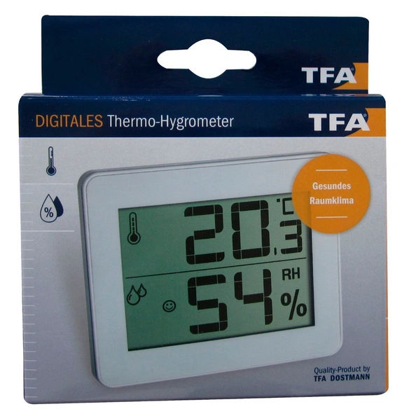 Thermo-Hygrometer, Breite: 10 cm, Temperaturbereich: 0 bis 50 °C