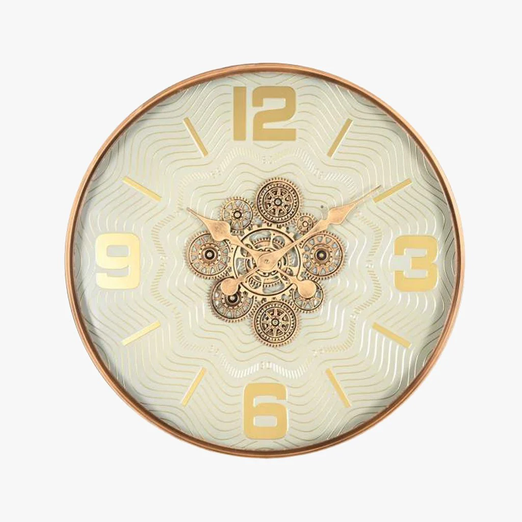 Relogio Bege e Dourado 60x8x60
