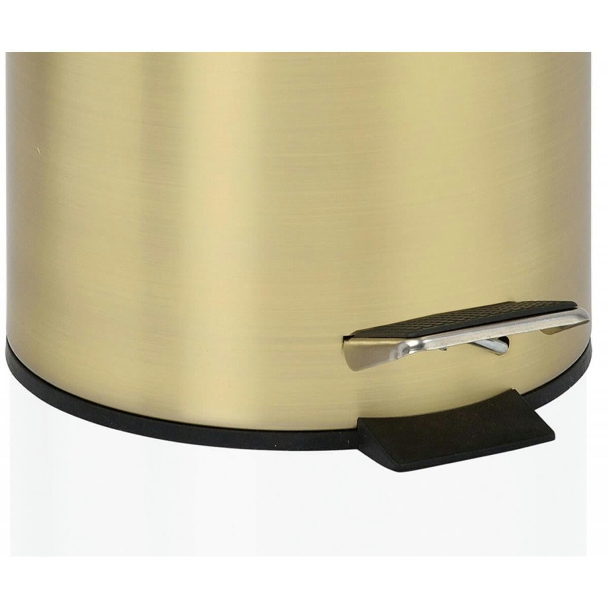 - Poubelle de salle de bain ronde dorée à pédale