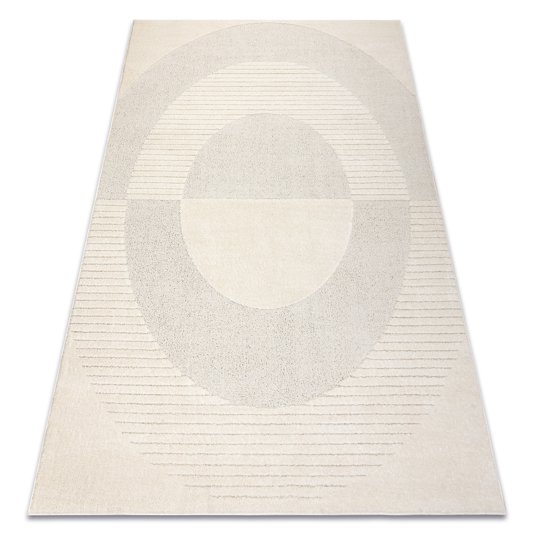 Dywan DUNE 2502 krem - Geometryczny, koła, strukturalny 80x150 cm