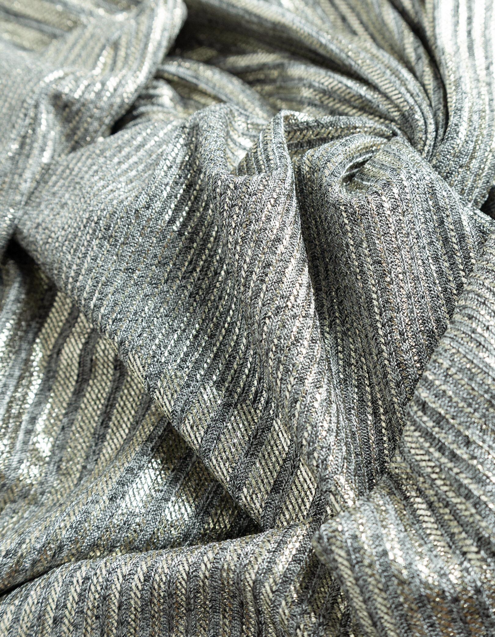 Tee-shirt doré maille côtelée nœud fixe dos Femme