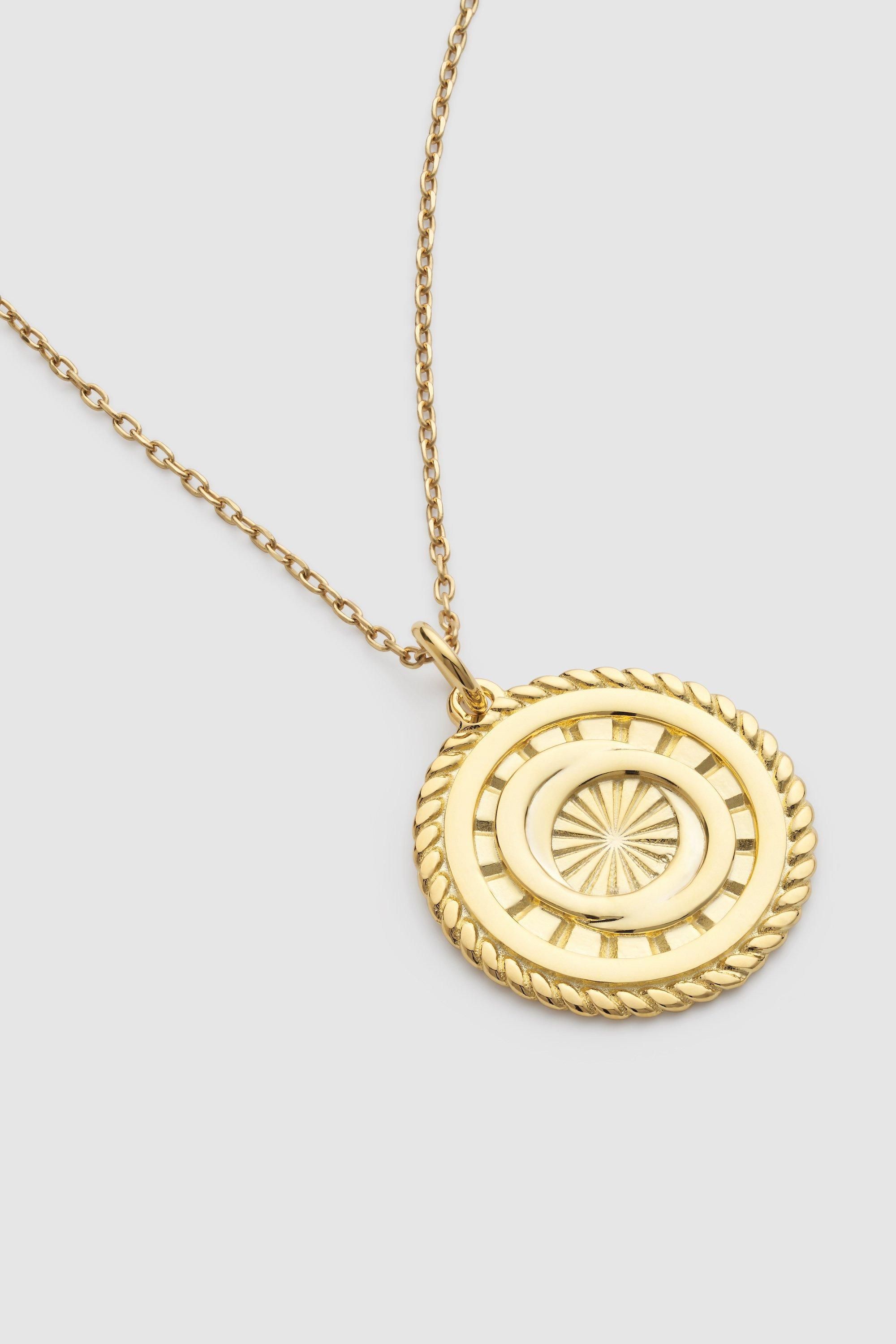 Elk & Bloom Gold Sunburst Interlocking Circles Medallion Necklace