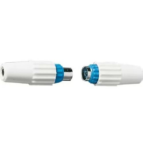 Fiche TV coaxiale 9,52mm CEE bleu femelle - LEBENOID - 032518