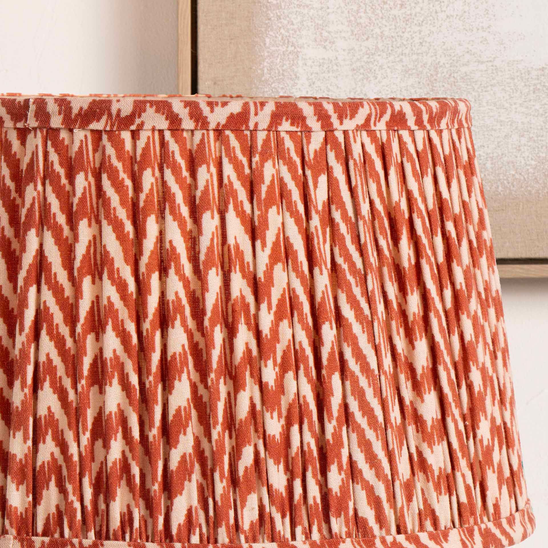 Ruma Red Chevron Tapered Pleat Shade for Table Lamps
