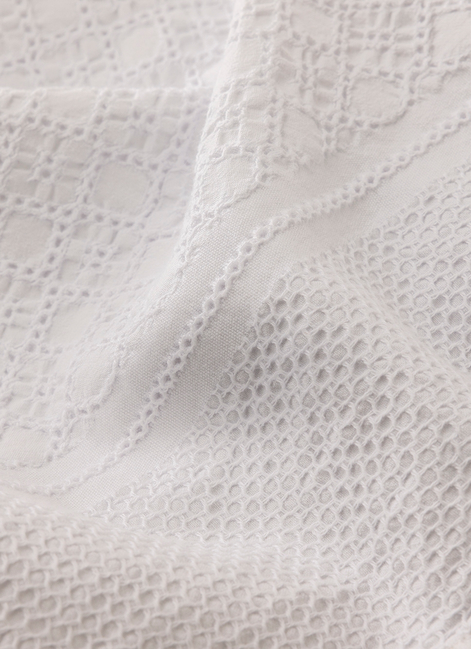 COUVRE-LIT EN JACQUARD DE COTON BLANC