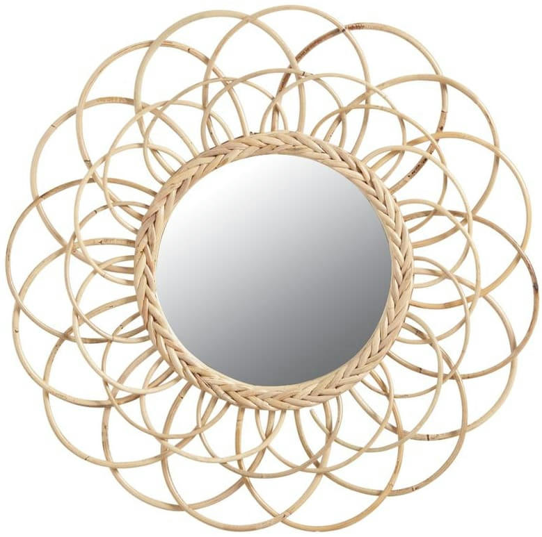 - Miroir en rotin fleur D54cm