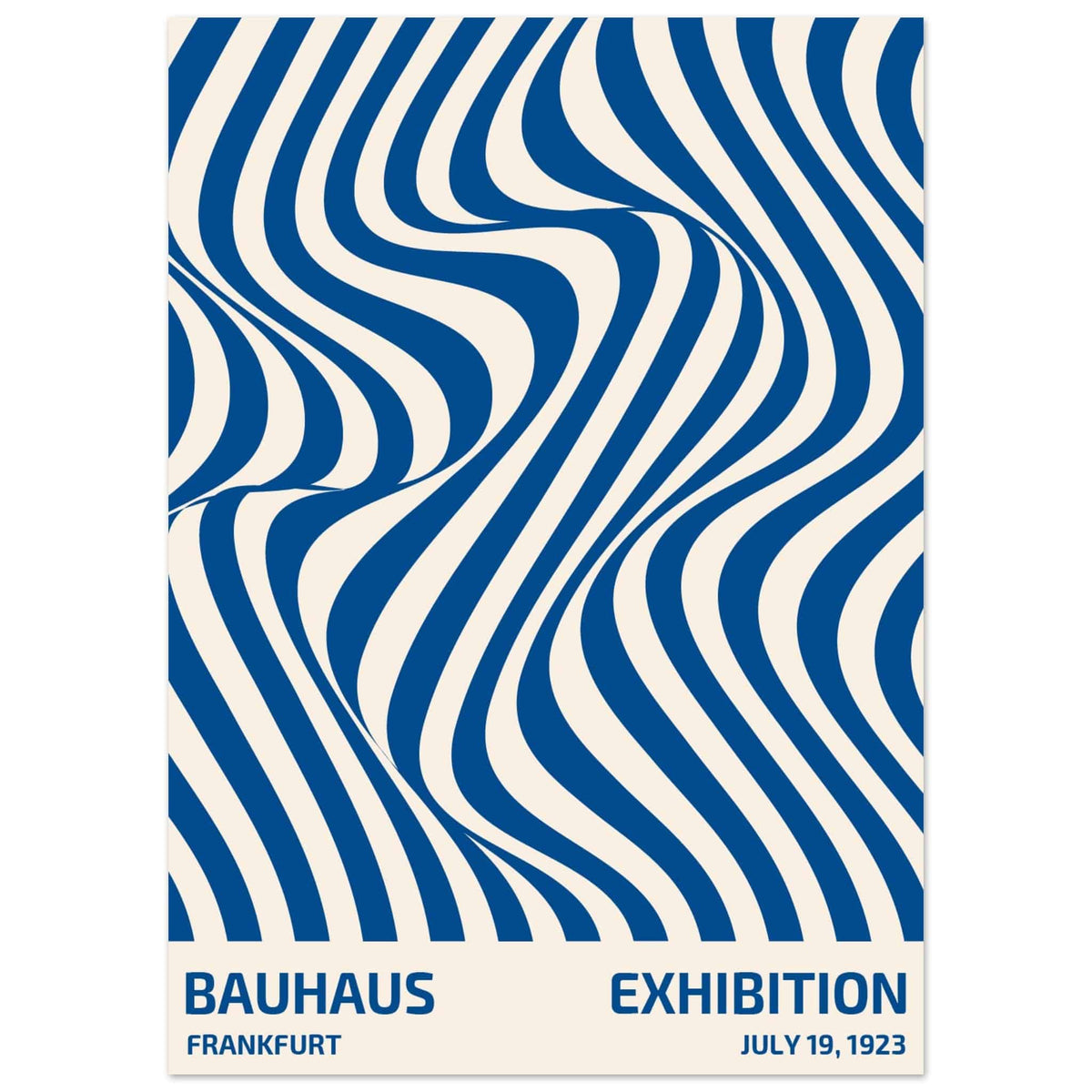 Artfulprints Poster Bauhaus - Exhibition Frankfurt blue  - 50x70 cm - Blauw