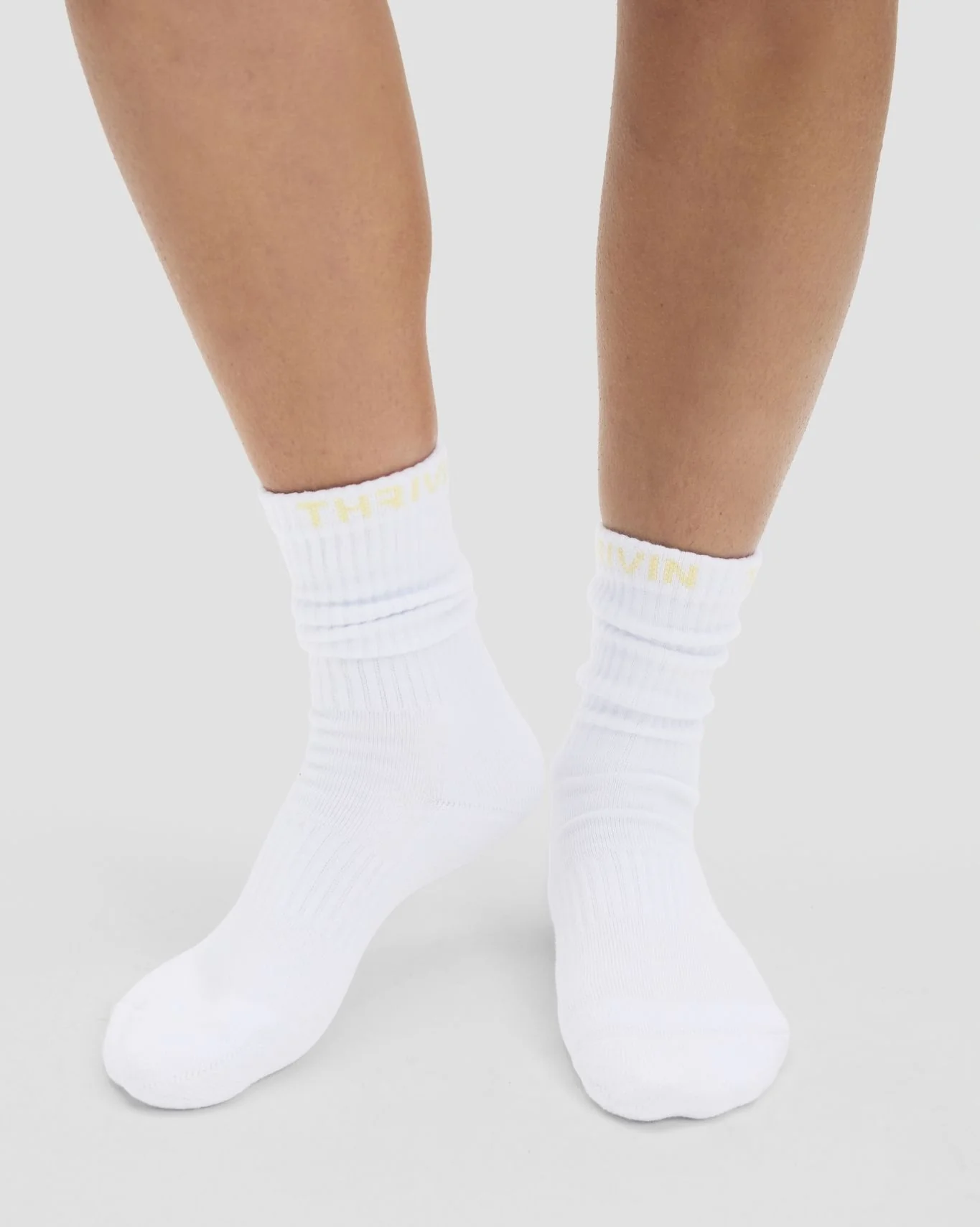 THRIVIN Long Crew Socks | Golden Butter
