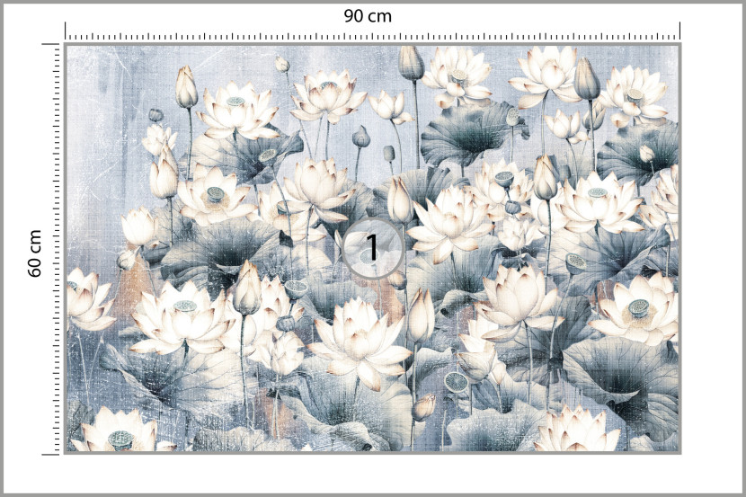 Fototapeta Kwiaty Lotosu W Stylu Vintage 90x60cm