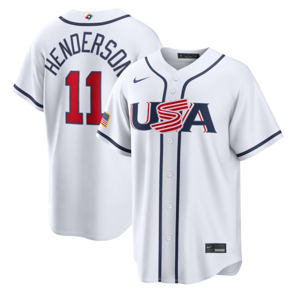 Men's USA Baseball Gunnar Henderson Nike White 2026 World Baseball Classic Home Stadium Jersey