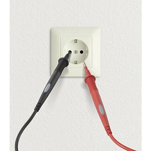 Cordon de mesure sécurité VOLTCRAFT MS-7 1,00 m noir et rouge, 20 A, CAT III 1000 V CAT IV 600 V