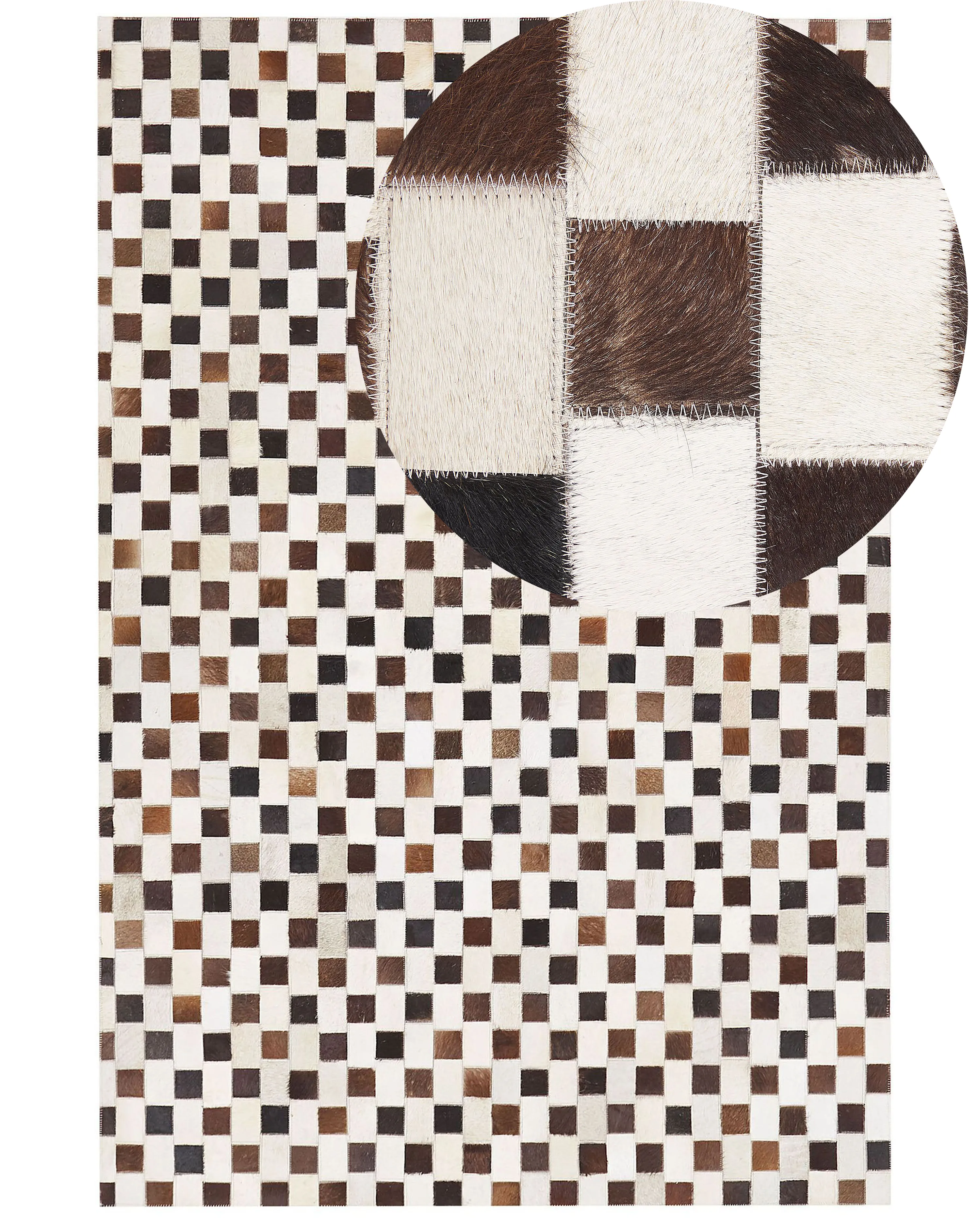 Rug KAYABEY Beige 140 x 200 cm Leather