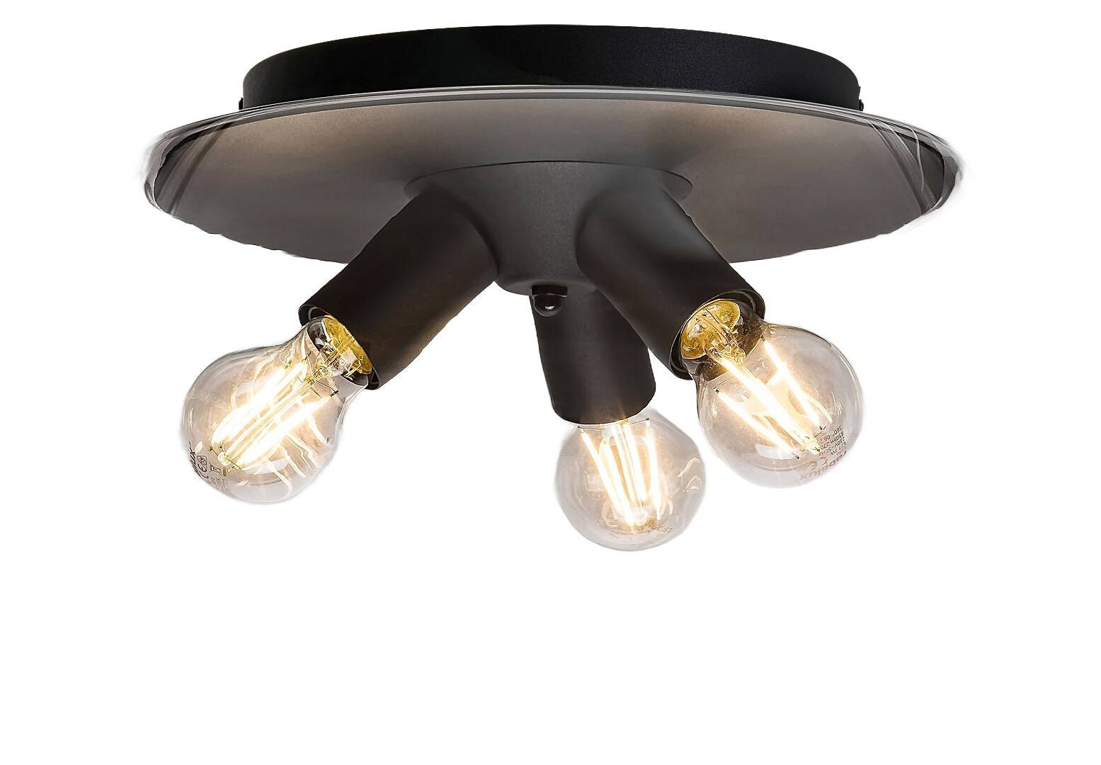 Lampa sufitowa czarna-kolor dymny Ursula 3xE27x40W wym: 24x40x40 cm Rabalux