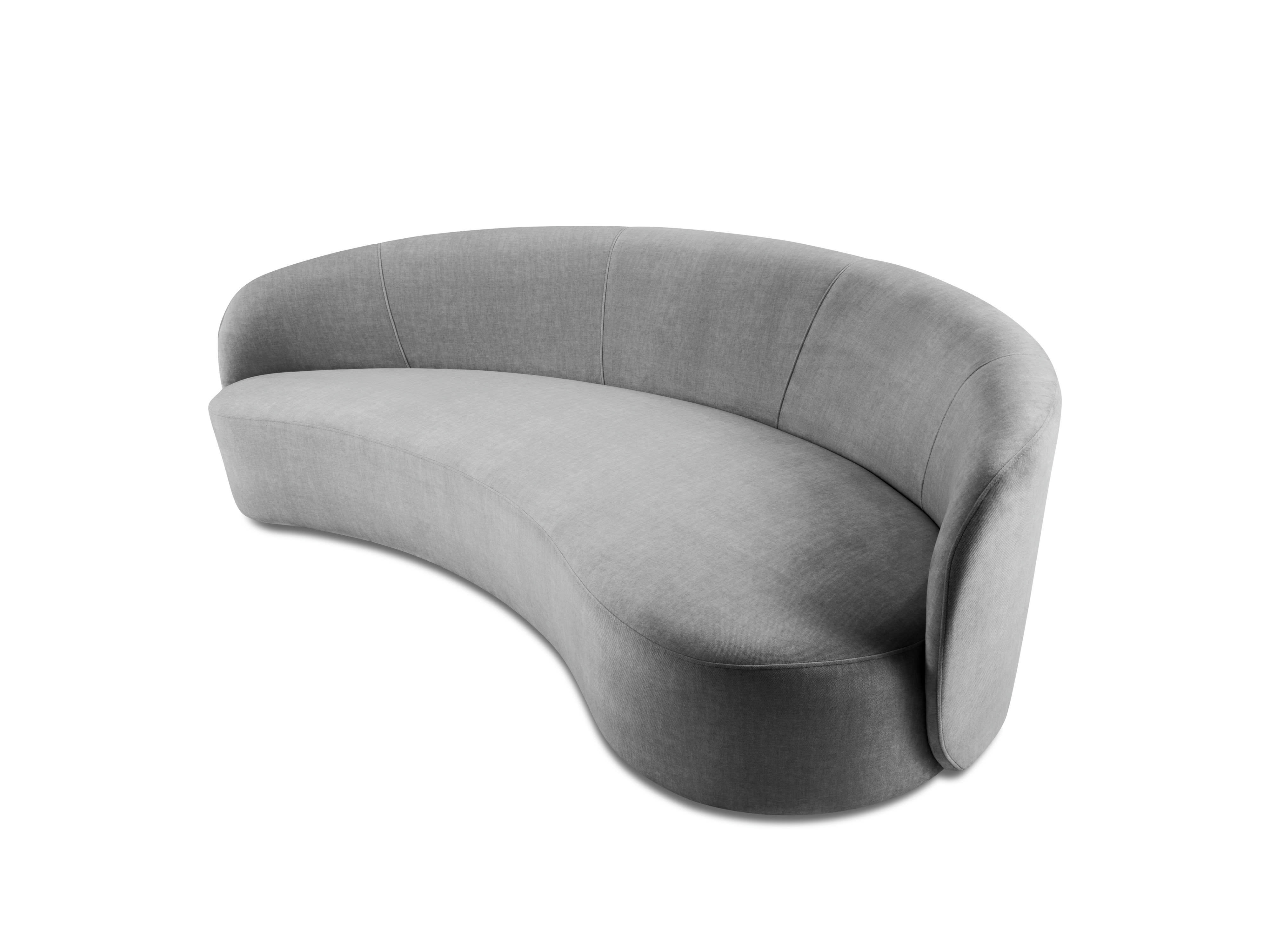 ALICE - Canapé 3 places en velours gris clair