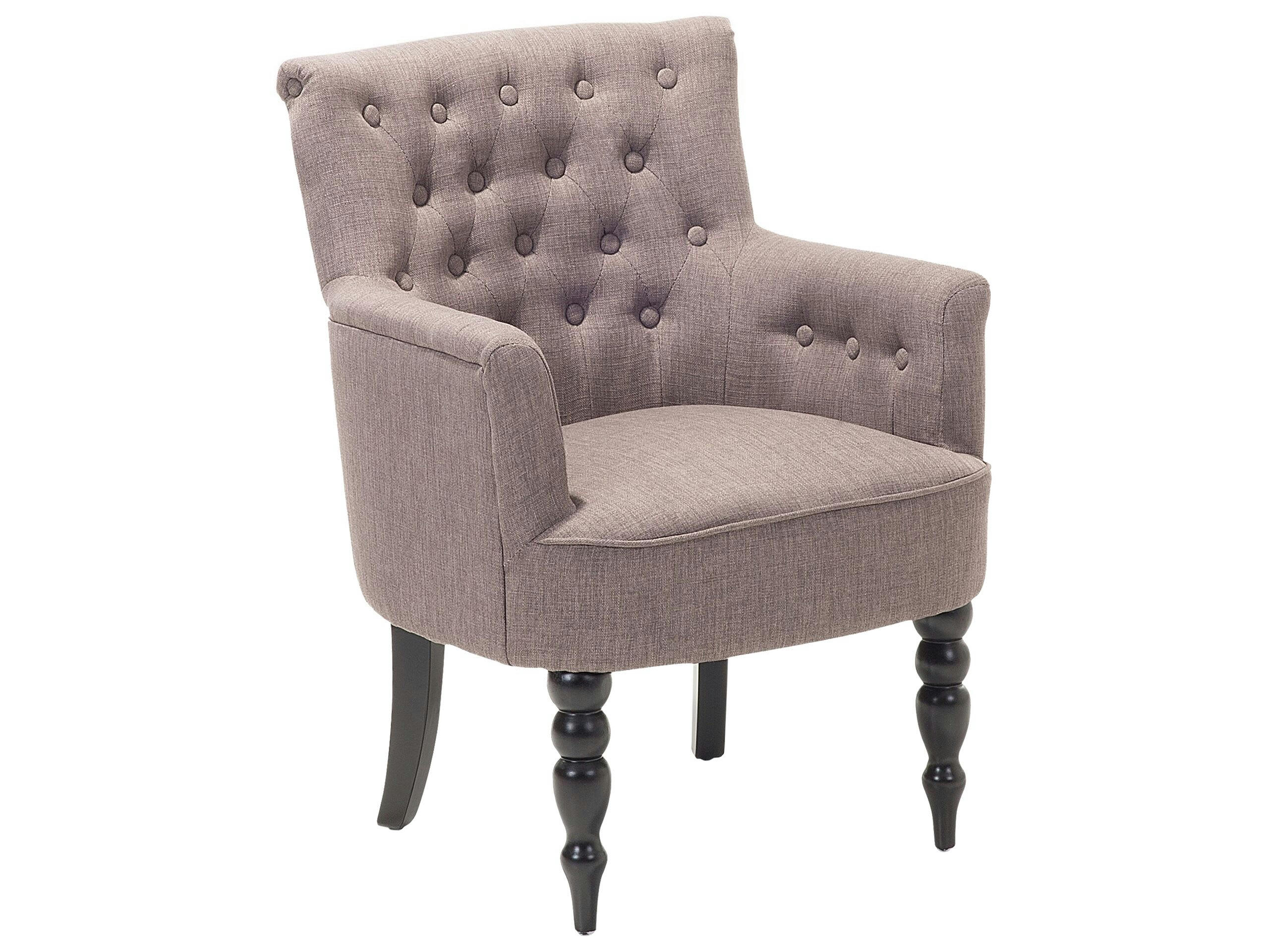ALESUND - Fauteuil tapissé en tissu beige taupe