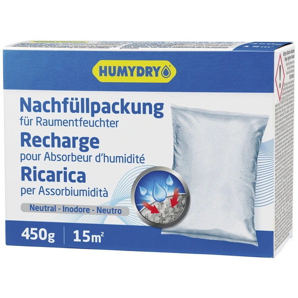 Nachfüllpaket für Luftentfeuchter, für Räume bis 15 m², 0,45 l, granulat