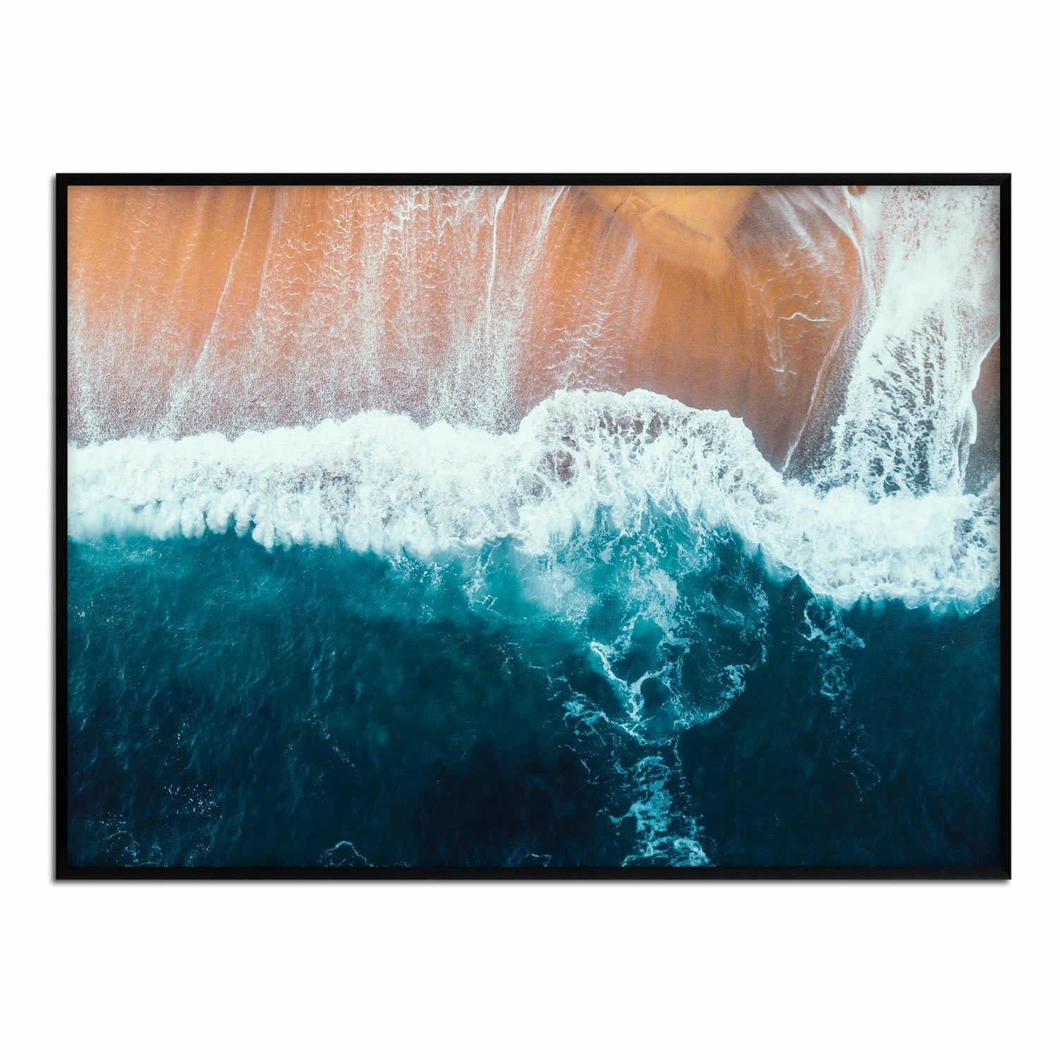 MAR - Affiche avec cadre noir - Vue d'en haut - 30x40